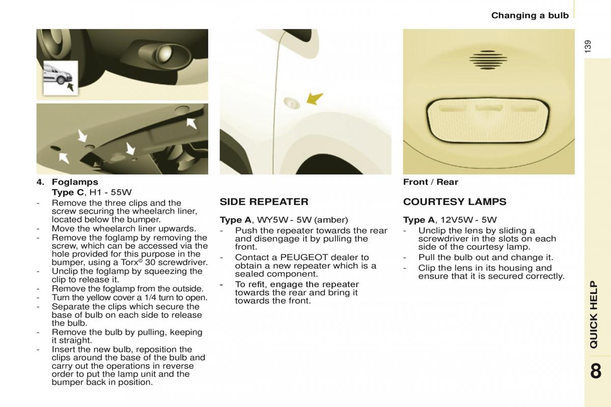 Peugeot Partner II 2 owners manual / page 141