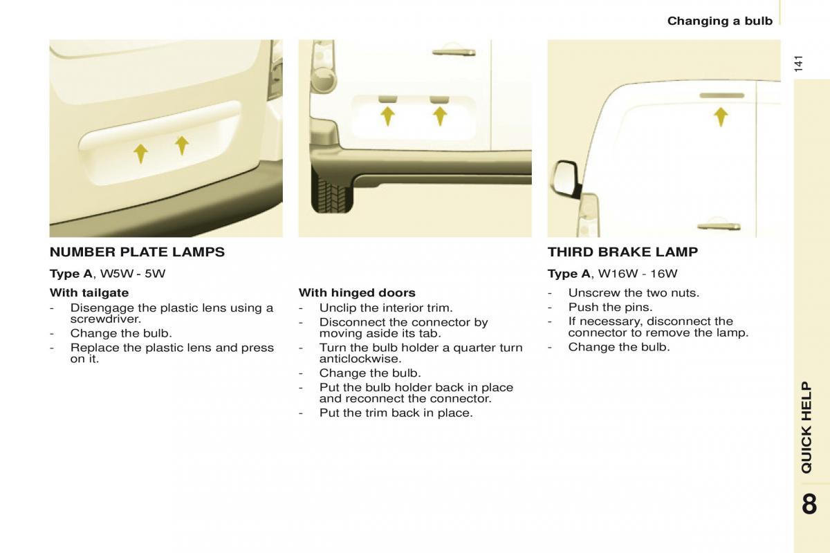 Peugeot Partner II 2 owners manual / page 143