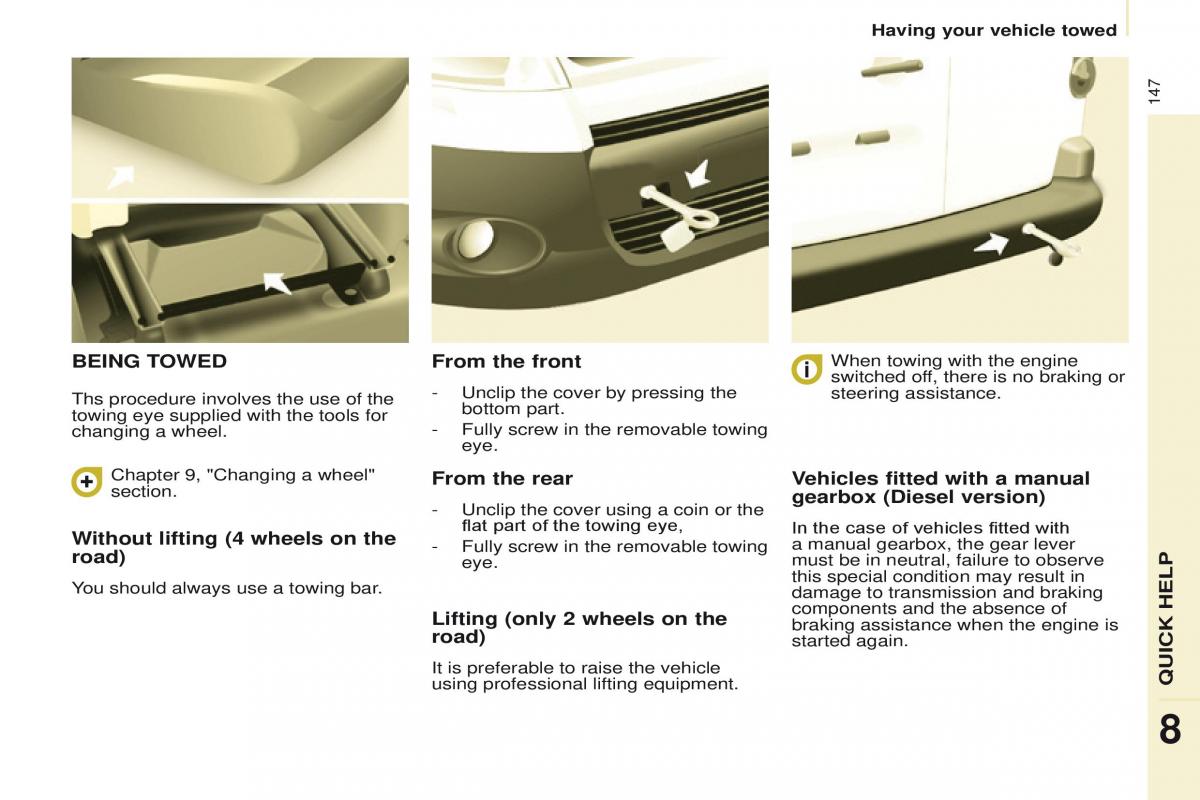 Peugeot Partner II 2 owners manual / page 149