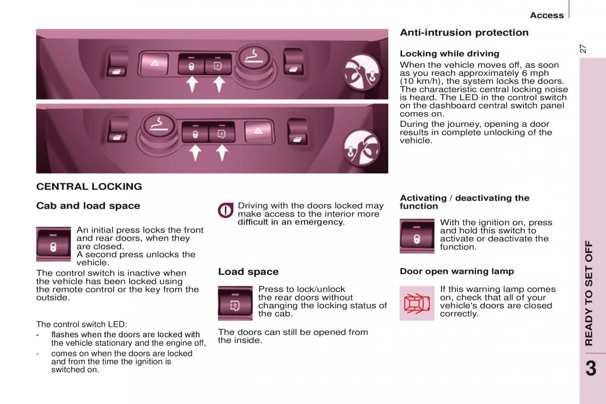 Peugeot Partner II 2 owners manual / page 29