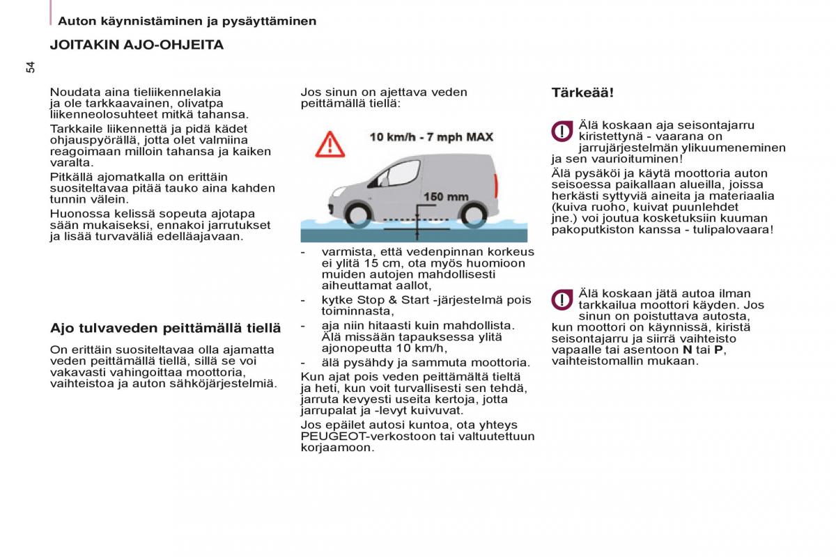 Peugeot Partner II 2 omistajan kasikirja / page 56