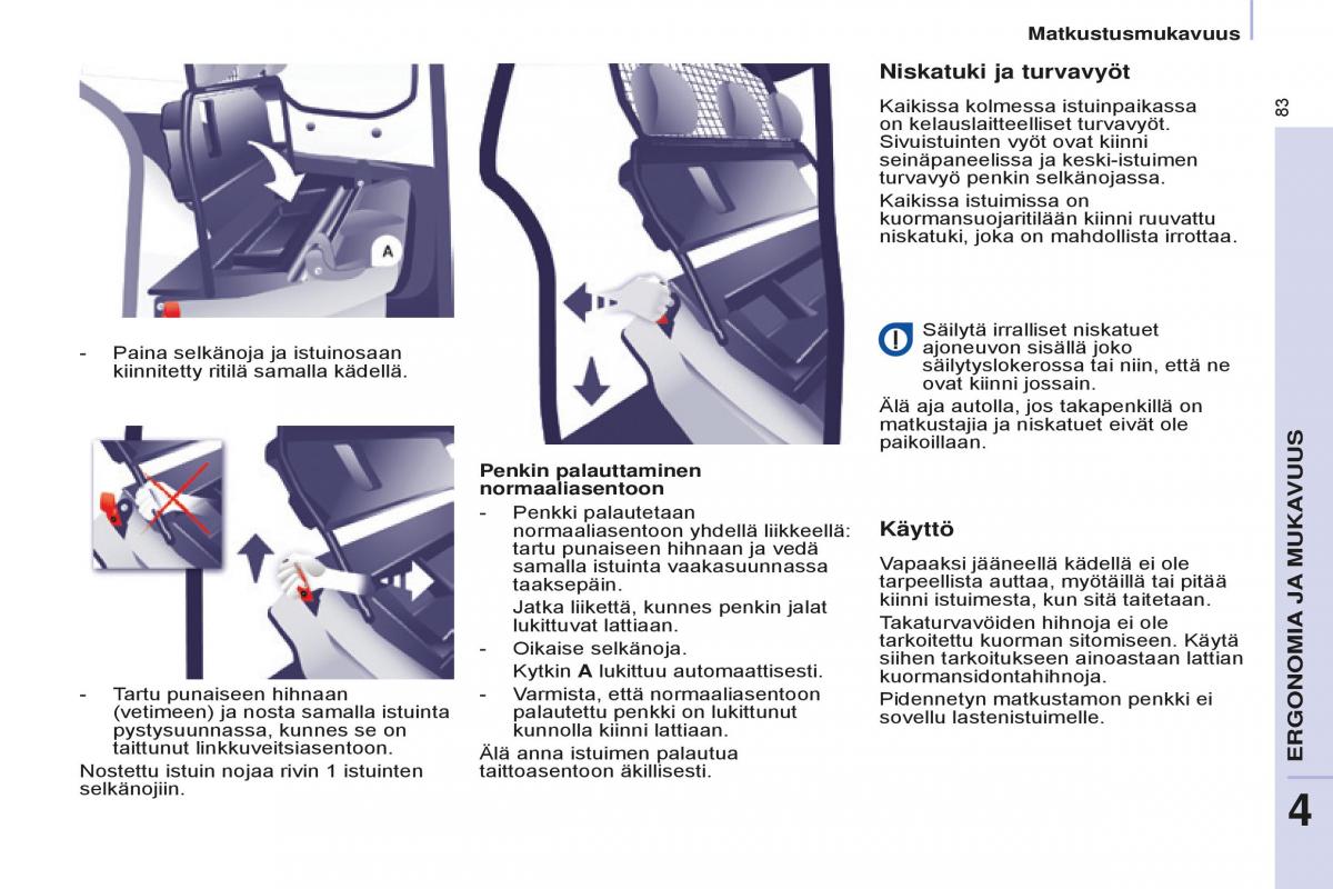 Peugeot Partner II 2 omistajan kasikirja / page 85