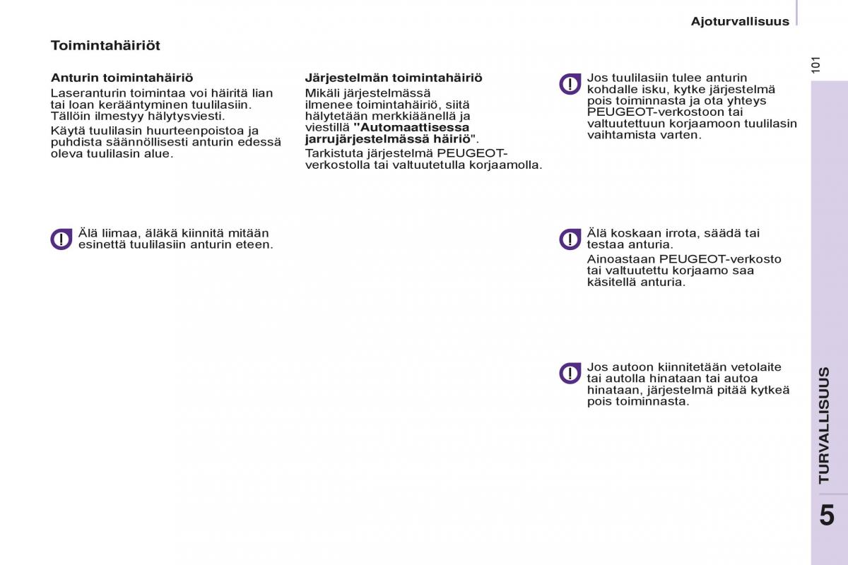 Peugeot Partner II 2 omistajan kasikirja / page 103
