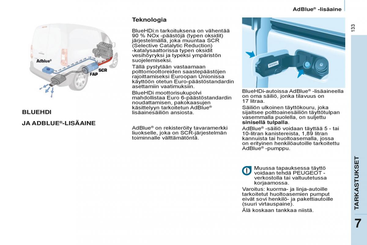 Peugeot Partner II 2 omistajan kasikirja / page 135