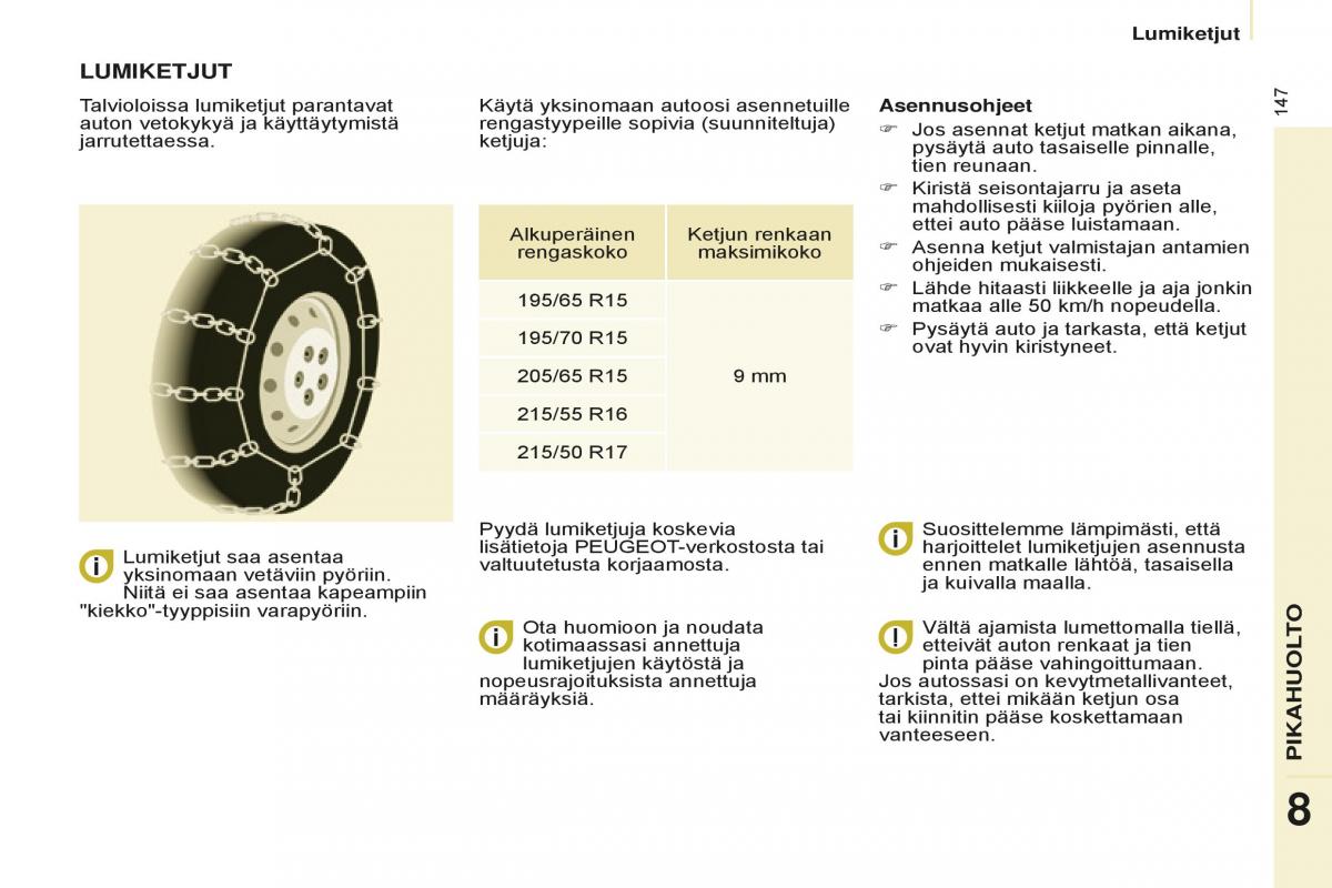 Peugeot Partner II 2 omistajan kasikirja / page 149