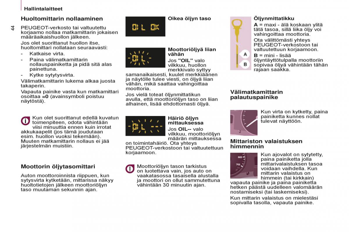 Peugeot Partner II 2 omistajan kasikirja / page 46