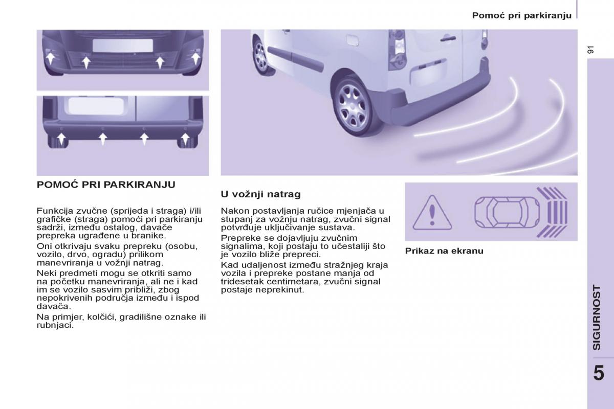 Peugeot Partner II 2 vlasnicko uputstvo / page 93