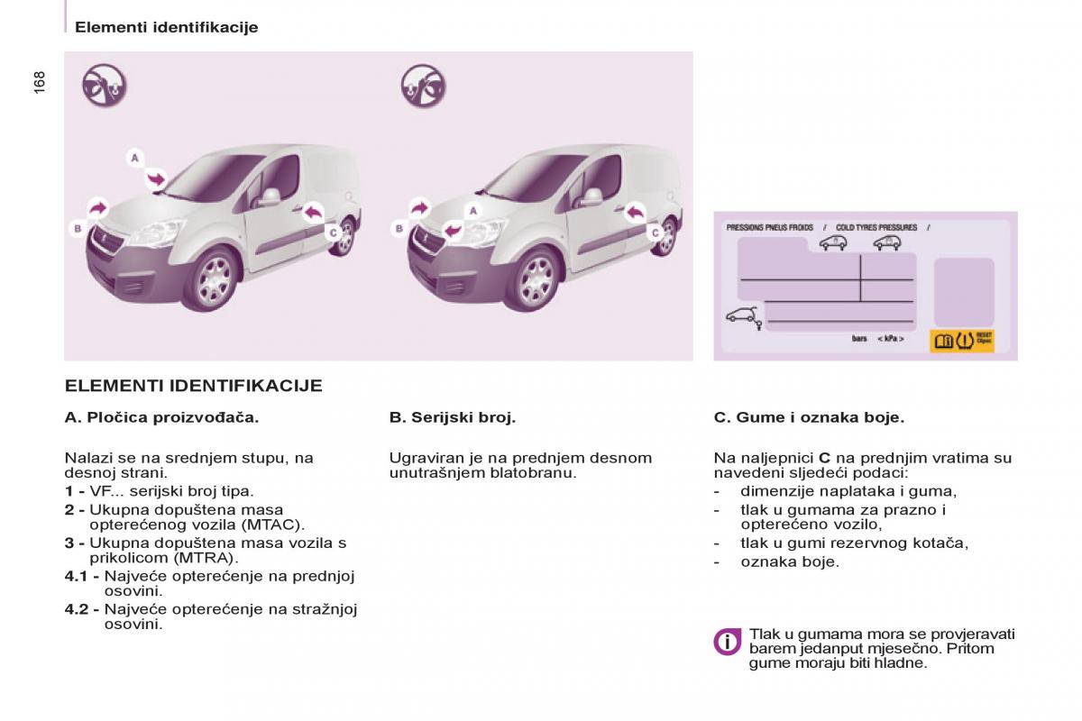 Peugeot Partner II 2 vlasnicko uputstvo / page 170