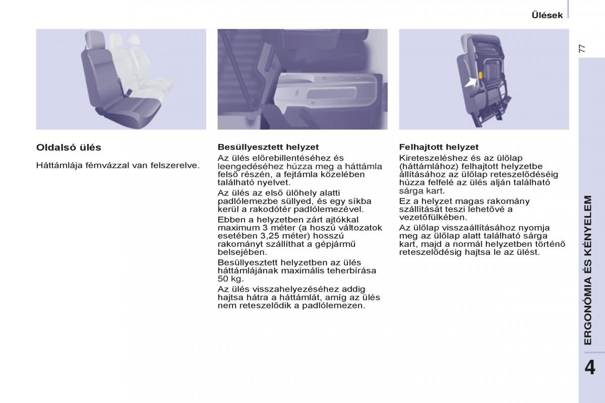 Peugeot Partner II 2 Kezelesi utmutato / page 79