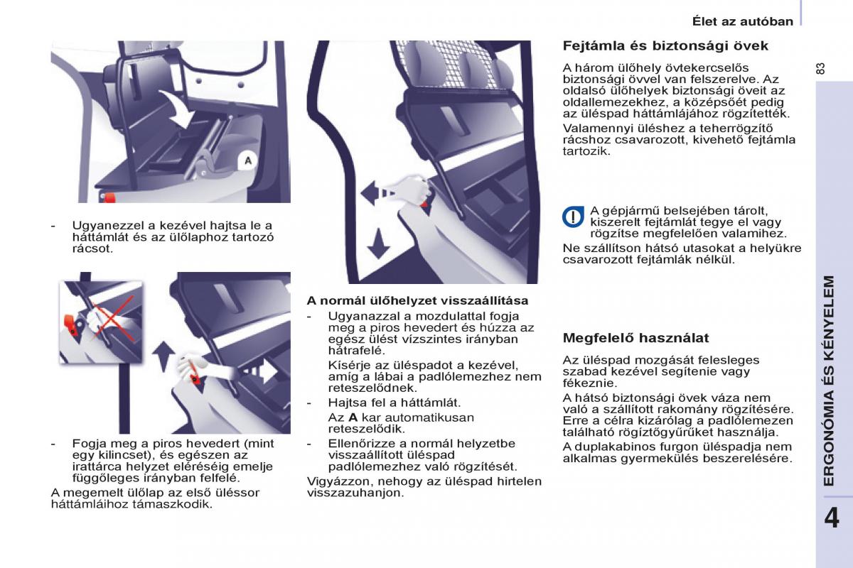 Peugeot Partner II 2 Kezelesi utmutato / page 85