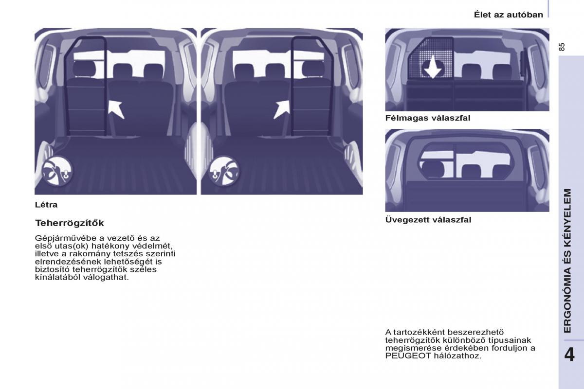 Peugeot Partner II 2 Kezelesi utmutato / page 87