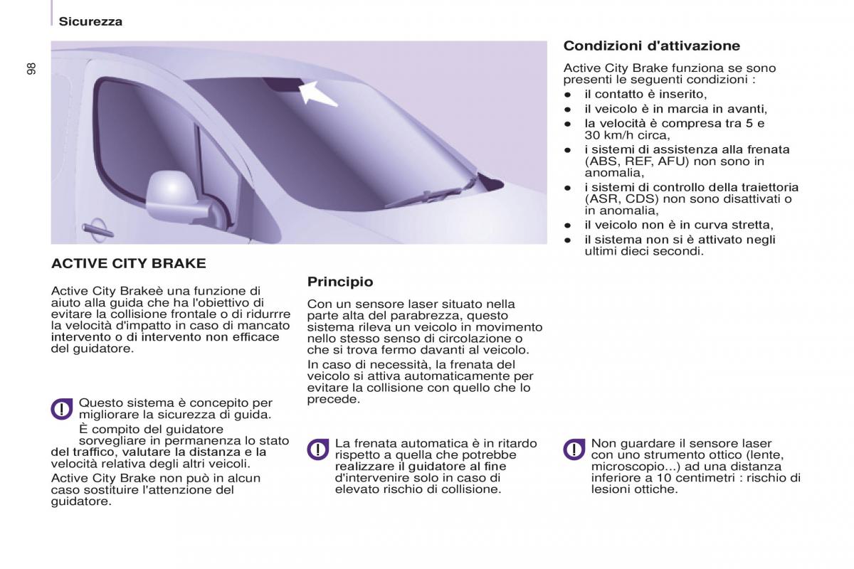 Peugeot Partner II 2 manuale del proprietario / page 100