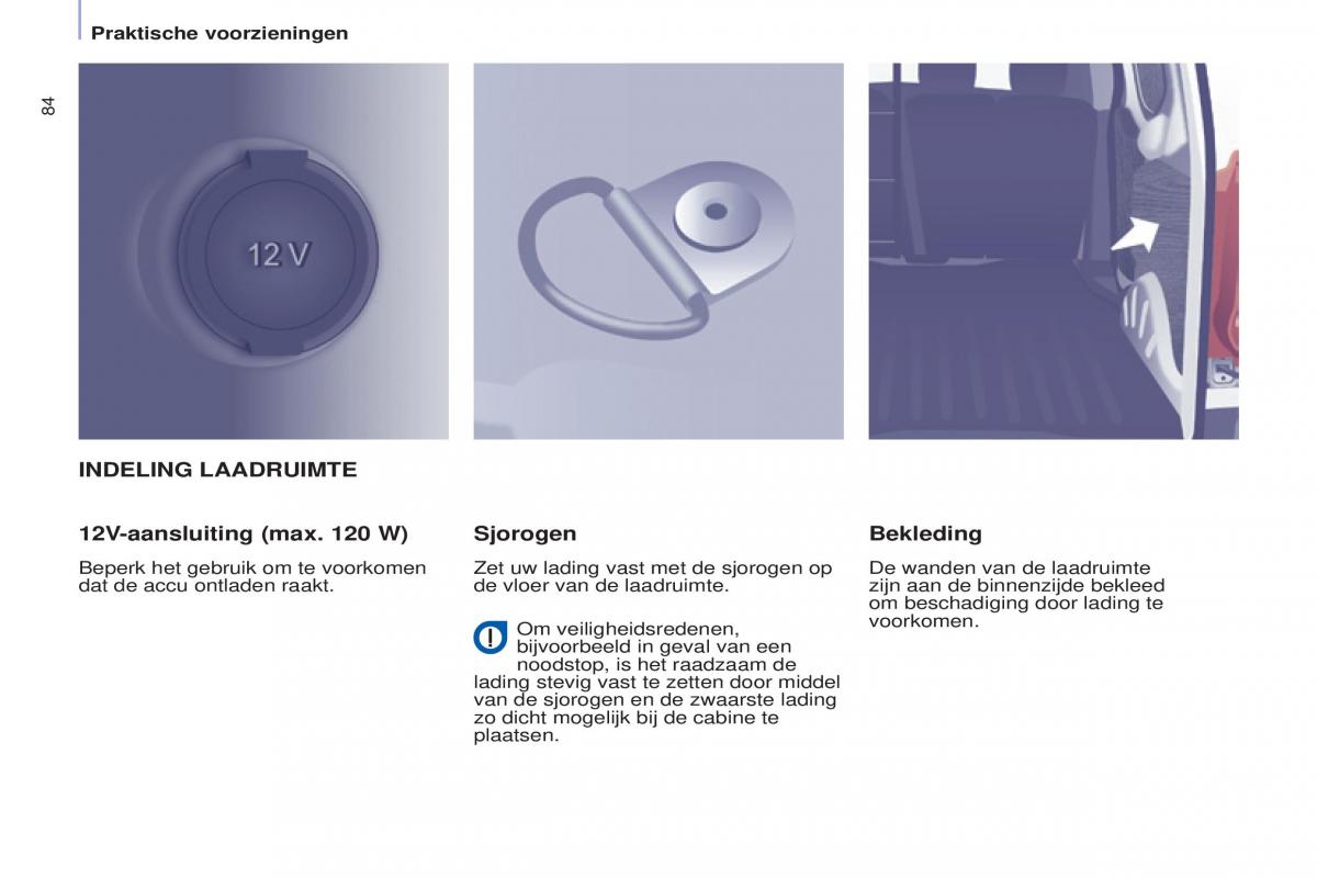 Peugeot Partner II 2 handleiding / page 86