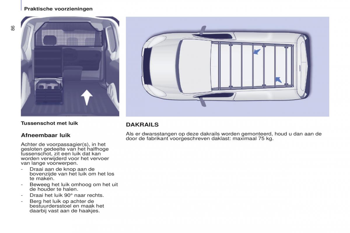 Peugeot Partner II 2 handleiding / page 88