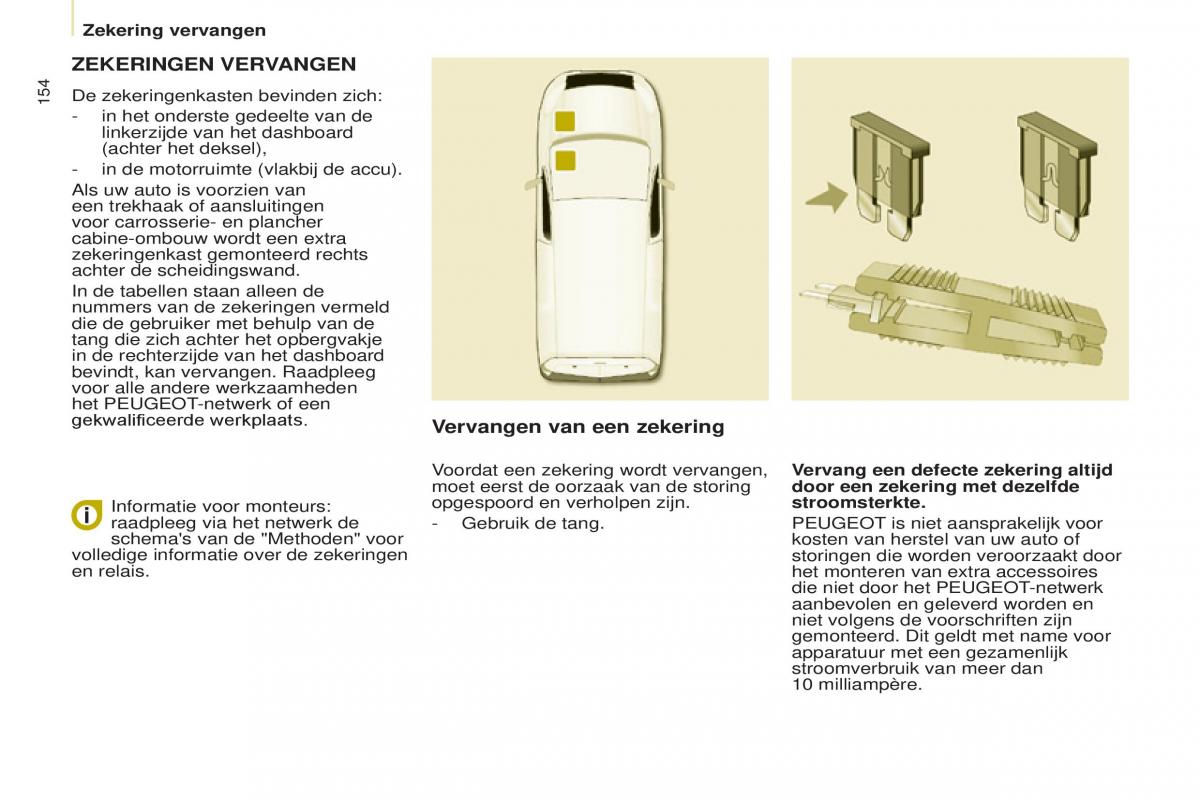 Peugeot Partner II 2 handleiding / page 156