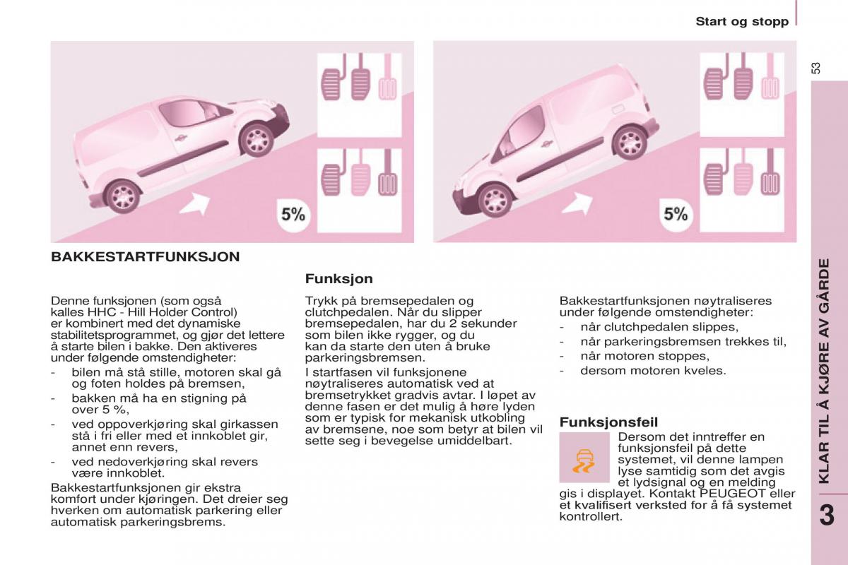 Peugeot Partner II 2 bruksanvisningen / page 55