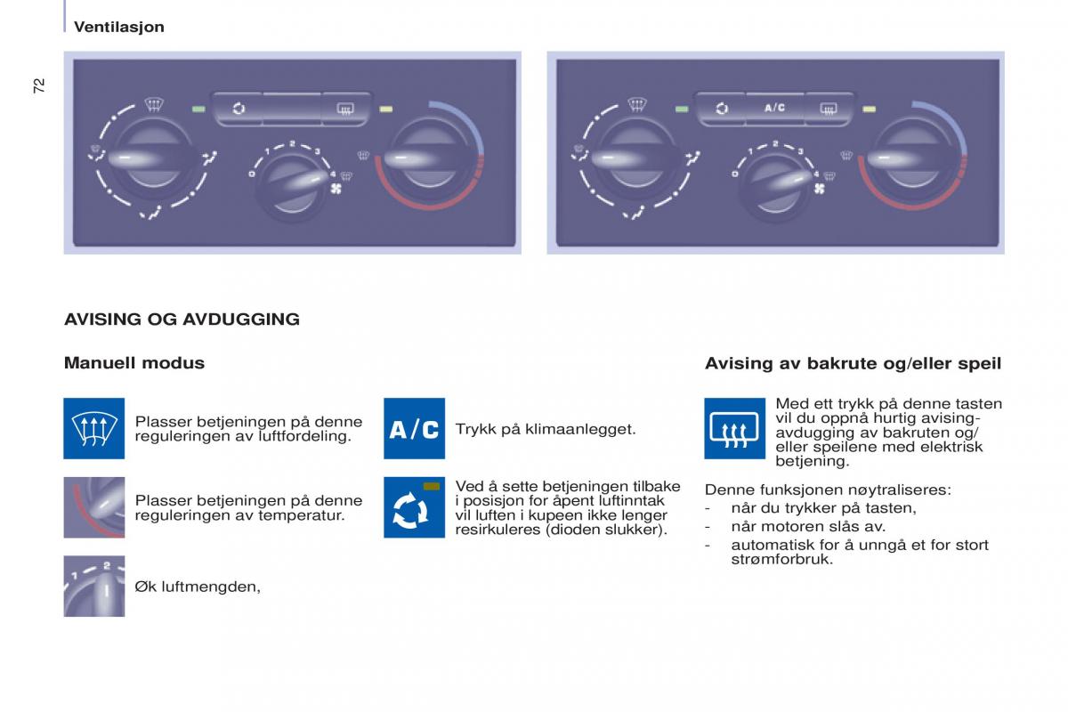 Peugeot Partner II 2 bruksanvisningen / page 74