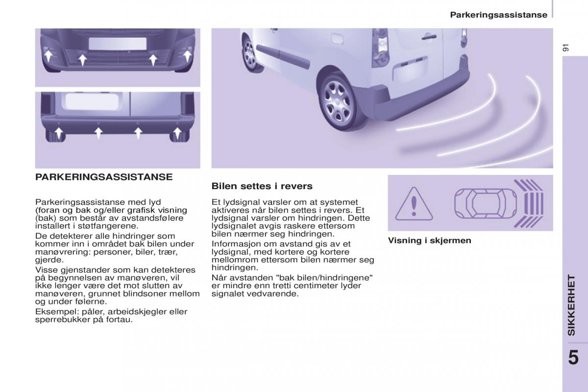 Peugeot Partner II 2 bruksanvisningen / page 93