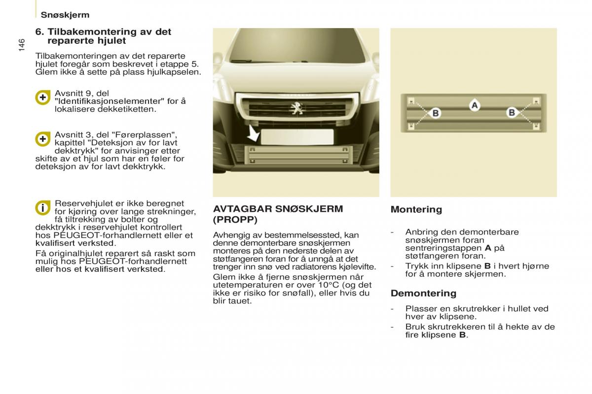 Peugeot Partner II 2 bruksanvisningen / page 148