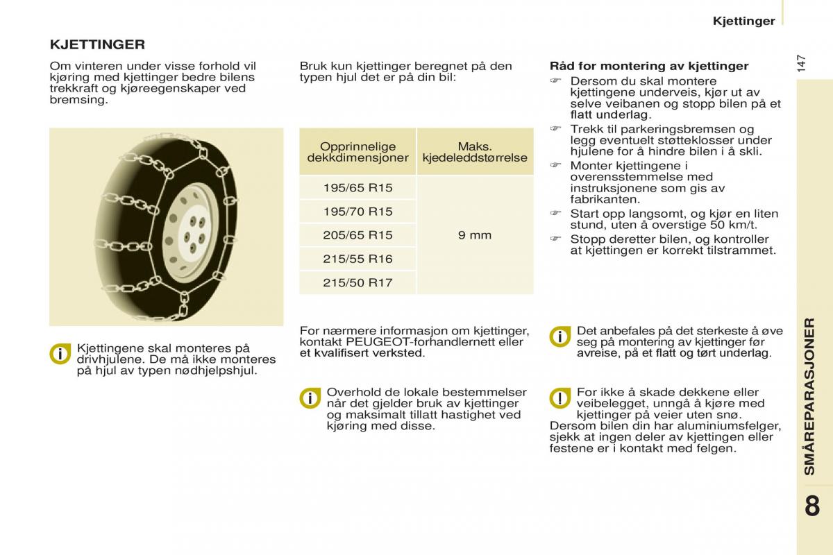 Peugeot Partner II 2 bruksanvisningen / page 149