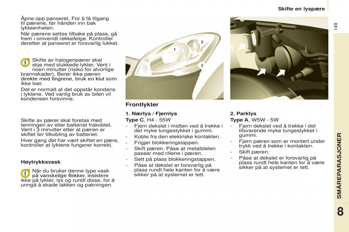 Peugeot Partner II 2 bruksanvisningen / page 151