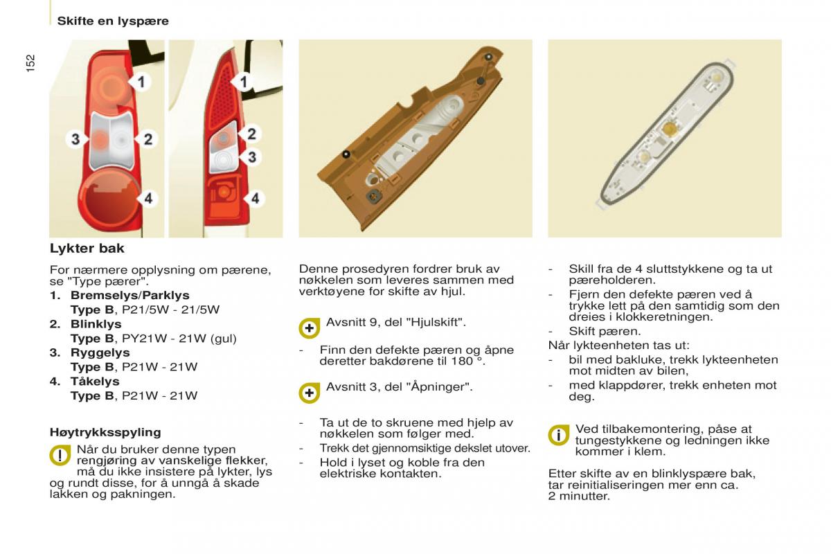 Peugeot Partner II 2 bruksanvisningen / page 154