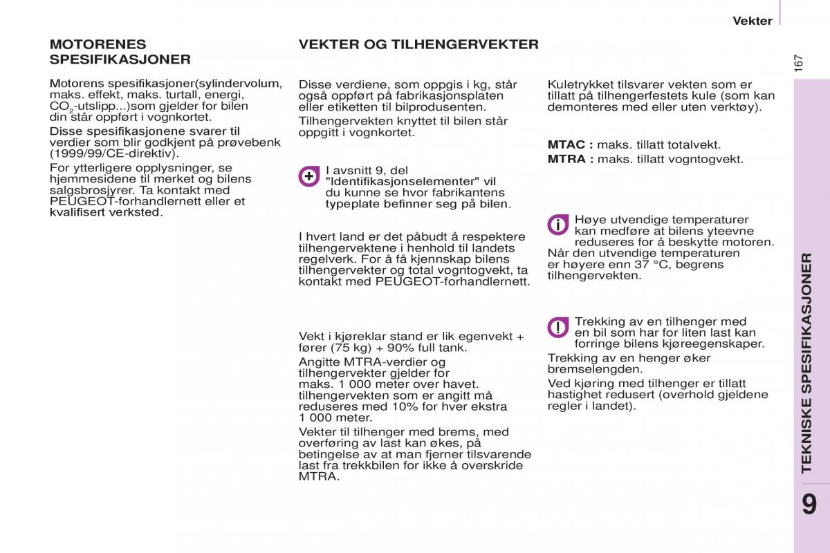 Peugeot Partner II 2 bruksanvisningen / page 169