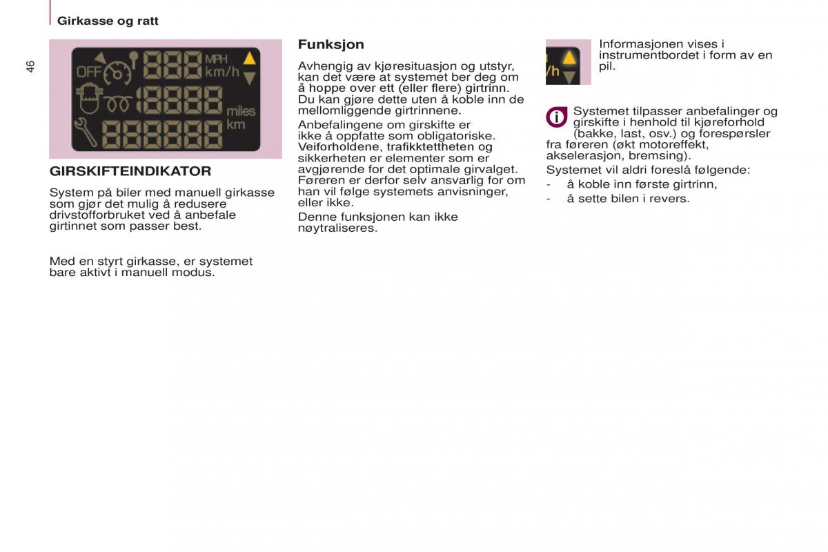 Peugeot Partner II 2 bruksanvisningen / page 48