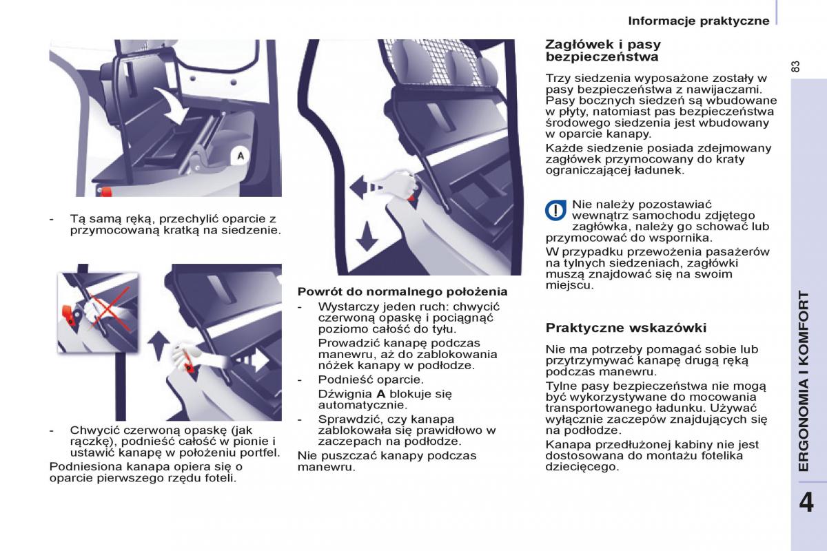 Peugeot Partner II 2 instrukcja obslugi / page 85