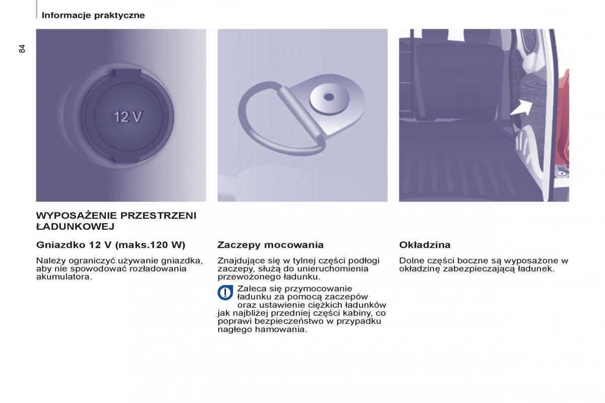 Peugeot Partner II 2 instrukcja obslugi / page 86