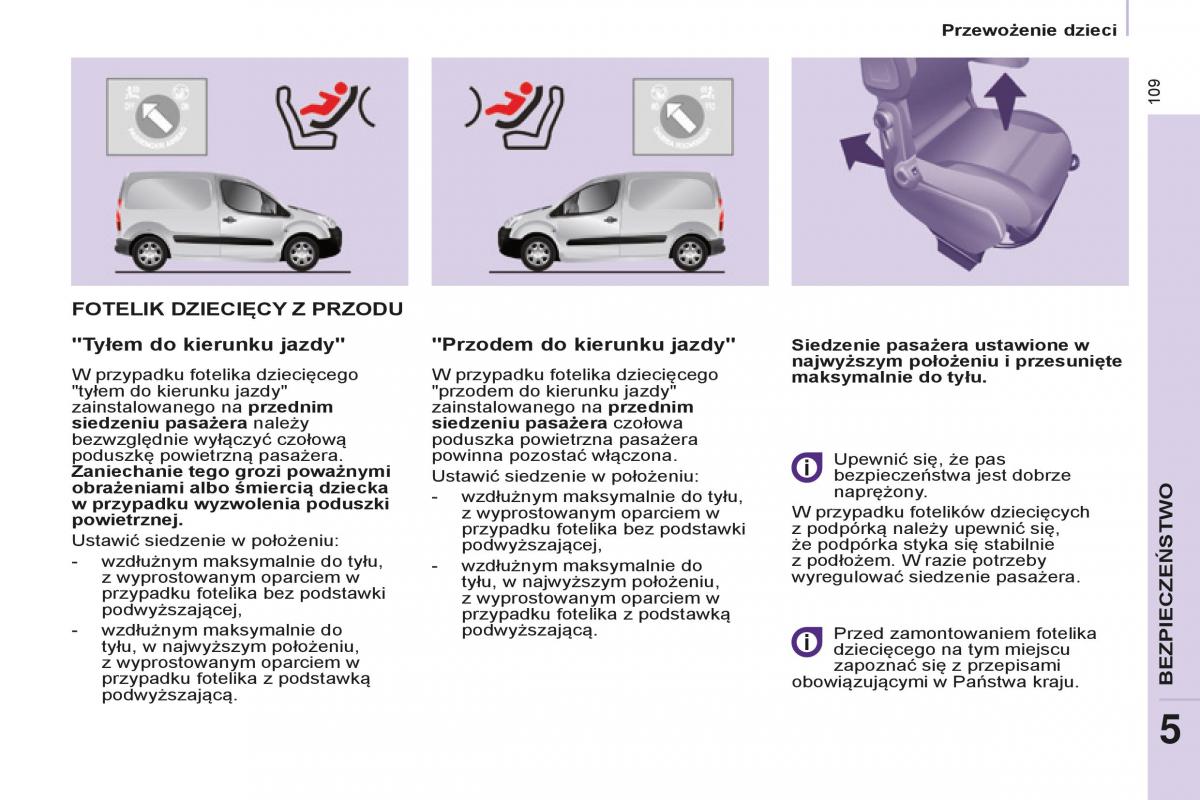 Peugeot Partner II 2 instrukcja obslugi / page 111