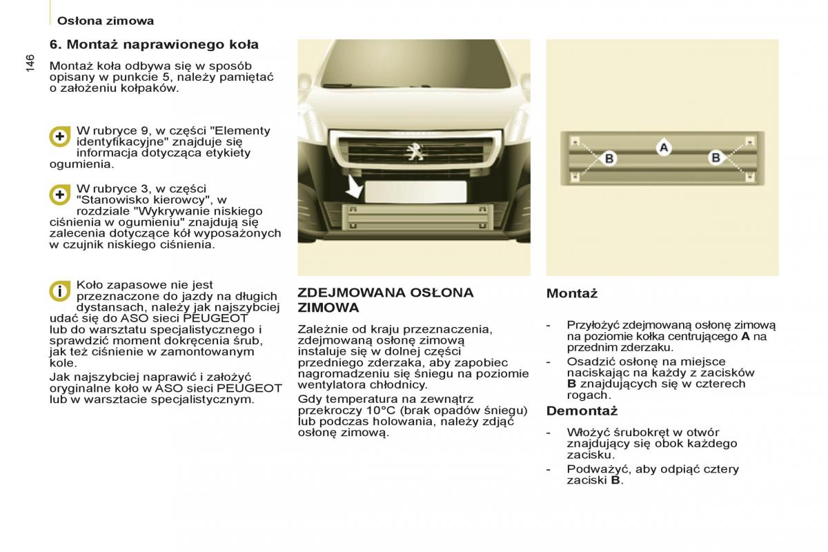 Peugeot Partner II 2 instrukcja obslugi / page 148