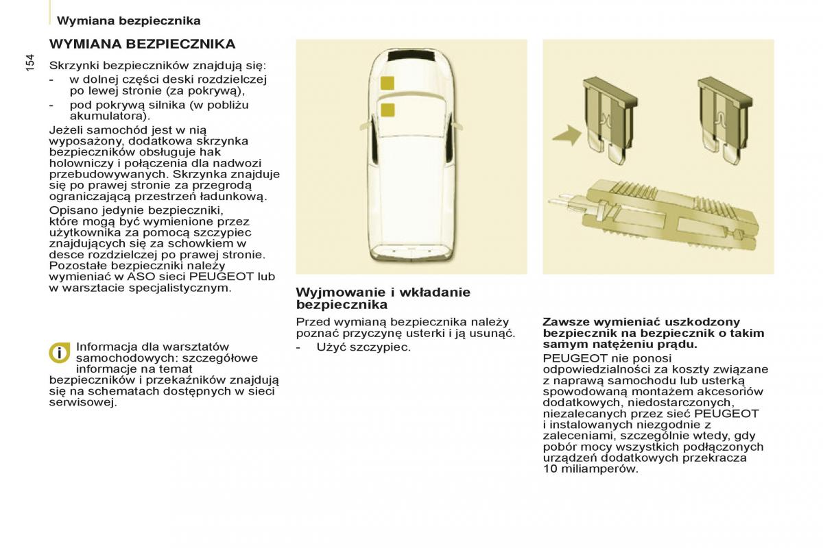 Peugeot Partner II 2 instrukcja obslugi / page 156