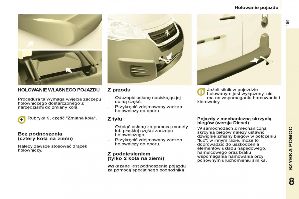 Peugeot Partner II 2 instrukcja obslugi / page 161