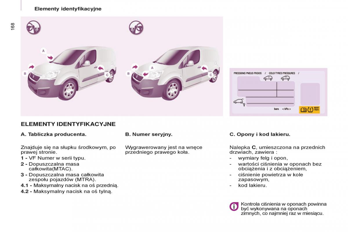 Peugeot Partner II 2 instrukcja obslugi / page 170