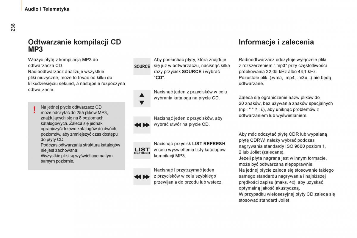 Peugeot Partner II 2 instrukcja obslugi / page 240