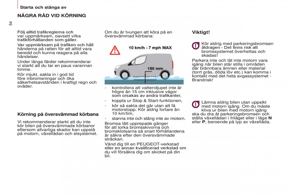 Peugeot Partner II 2 instruktionsbok / page 56