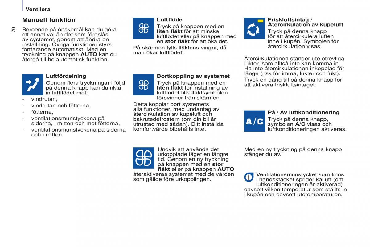 Peugeot Partner II 2 instruktionsbok / page 72