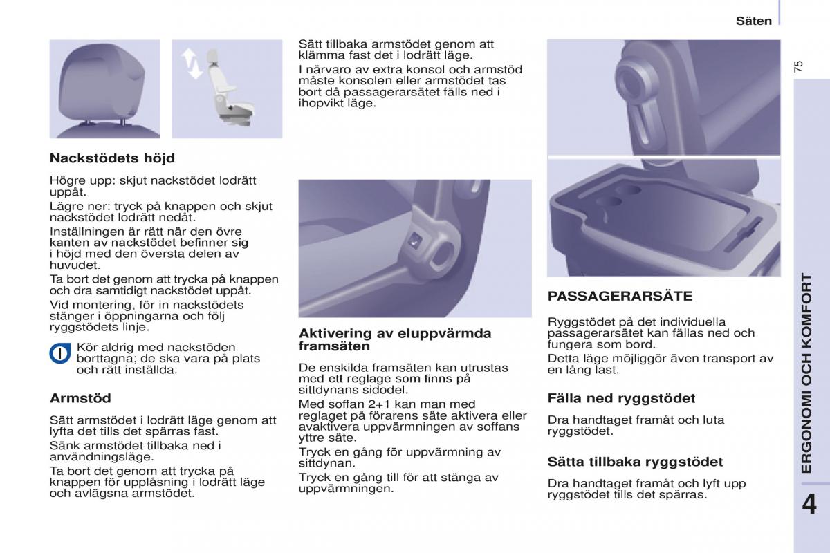 Peugeot Partner II 2 instruktionsbok / page 77