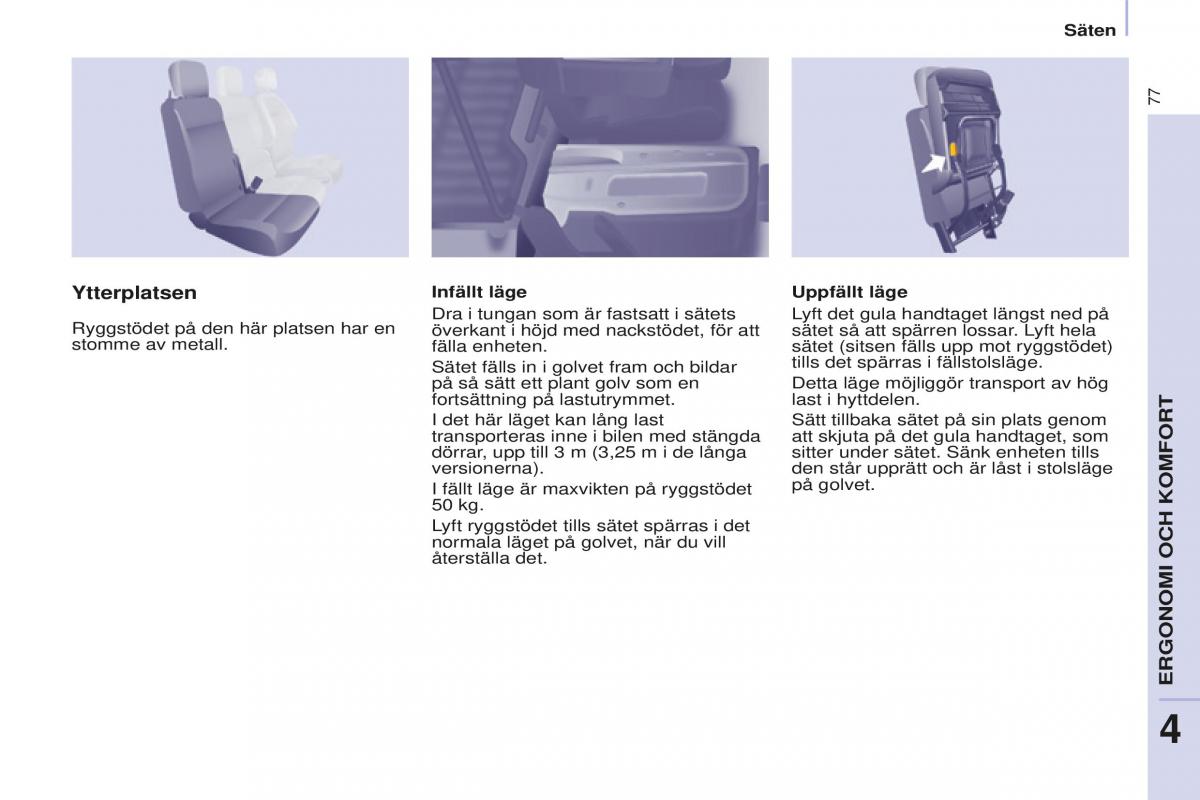 Peugeot Partner II 2 instruktionsbok / page 79