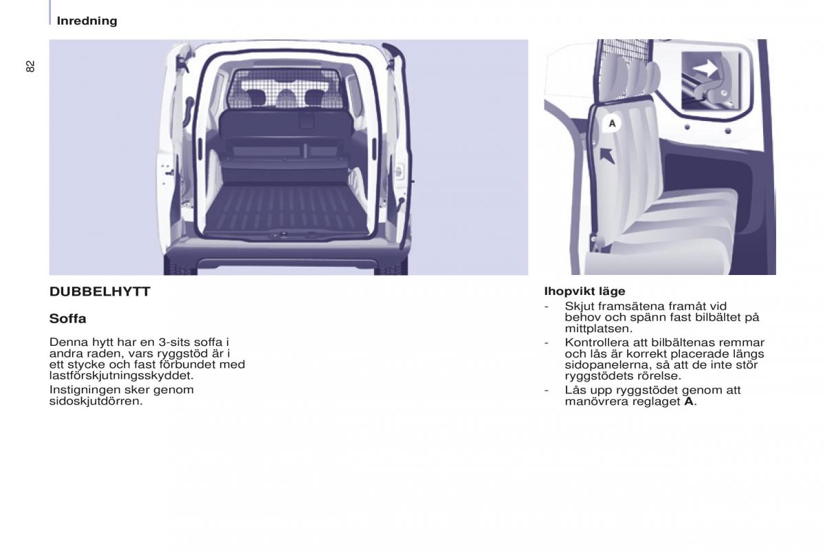 Peugeot Partner II 2 instruktionsbok / page 84