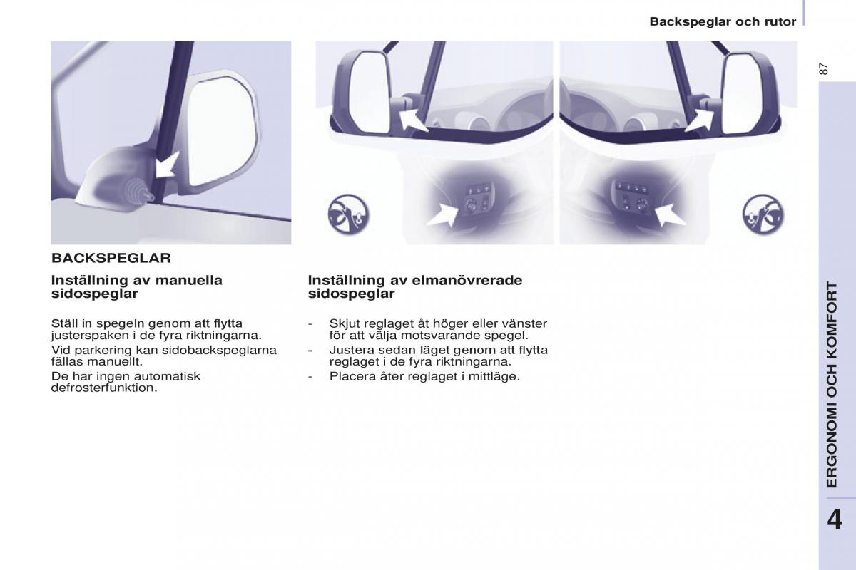 Peugeot Partner II 2 instruktionsbok / page 89