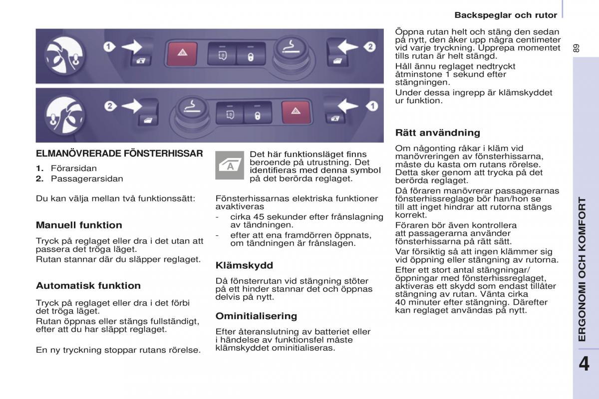 Peugeot Partner II 2 instruktionsbok / page 91