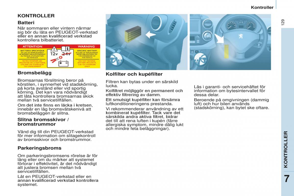 Peugeot Partner II 2 instruktionsbok / page 131