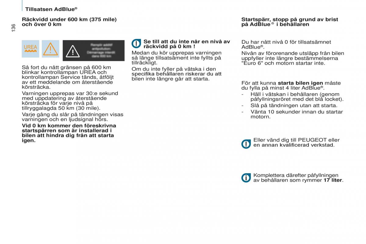 Peugeot Partner II 2 instruktionsbok / page 138