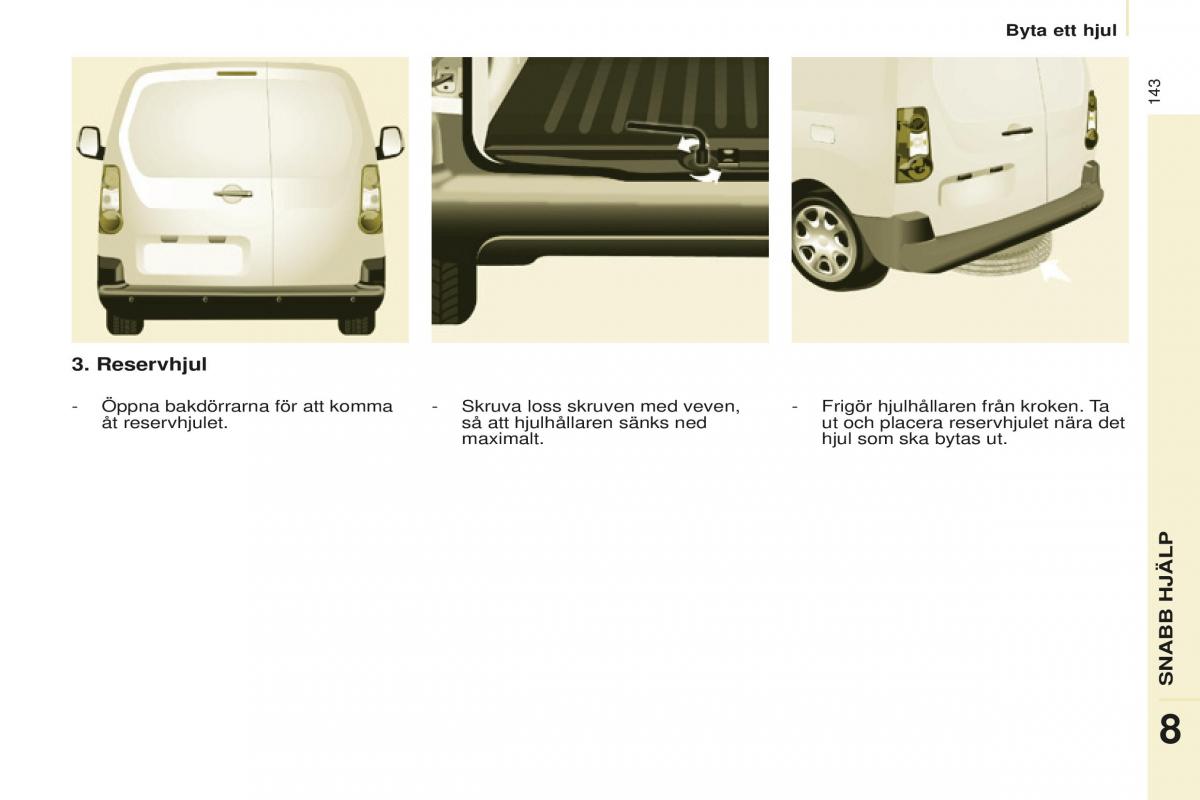 Peugeot Partner II 2 instruktionsbok / page 145