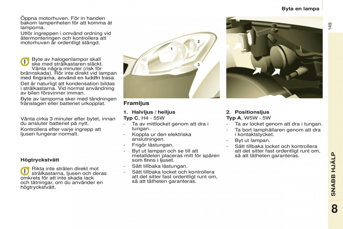 Peugeot Partner II 2 instruktionsbok / page 151