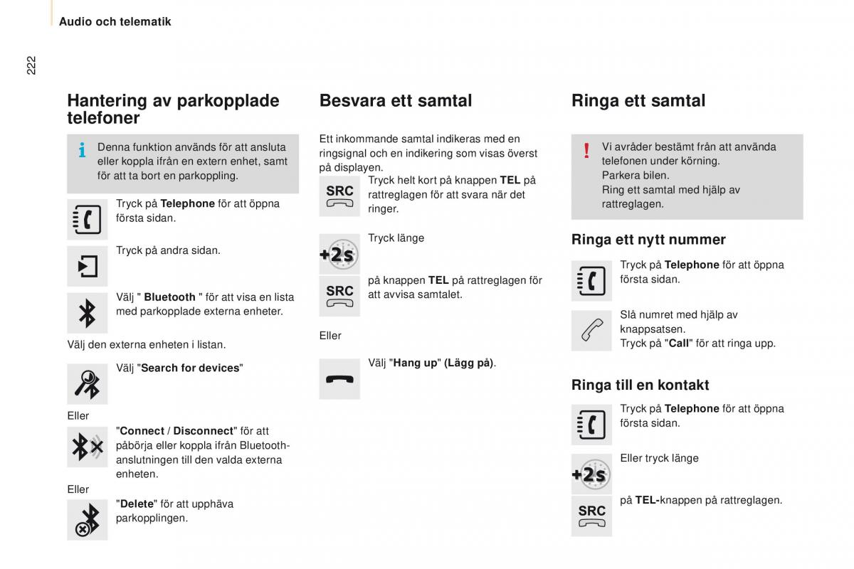 Peugeot Partner II 2 instruktionsbok / page 224