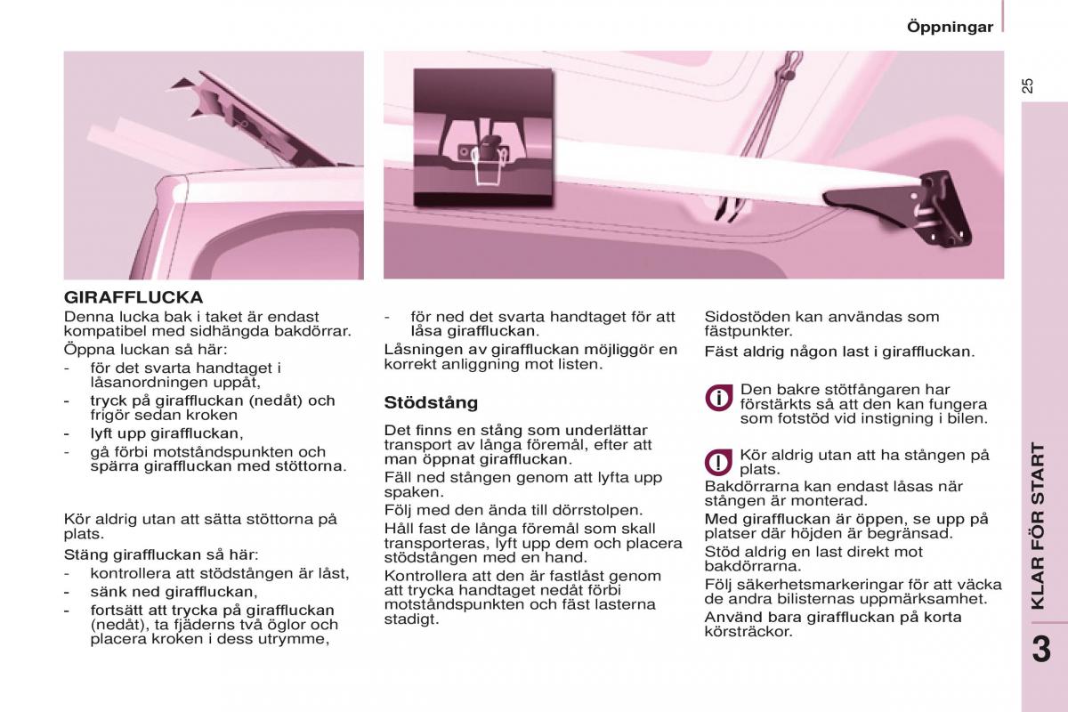 Peugeot Partner II 2 instruktionsbok / page 27