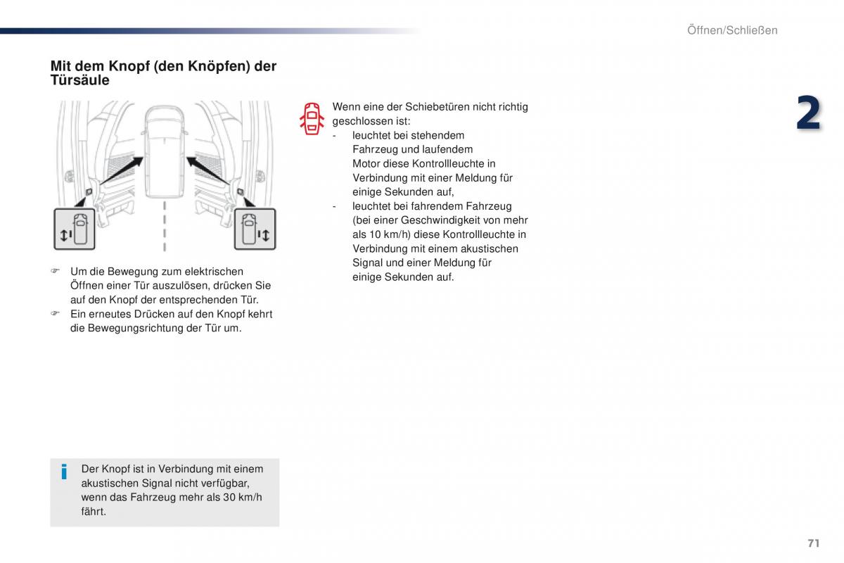 Peugeot Traveller Handbuch / page 73